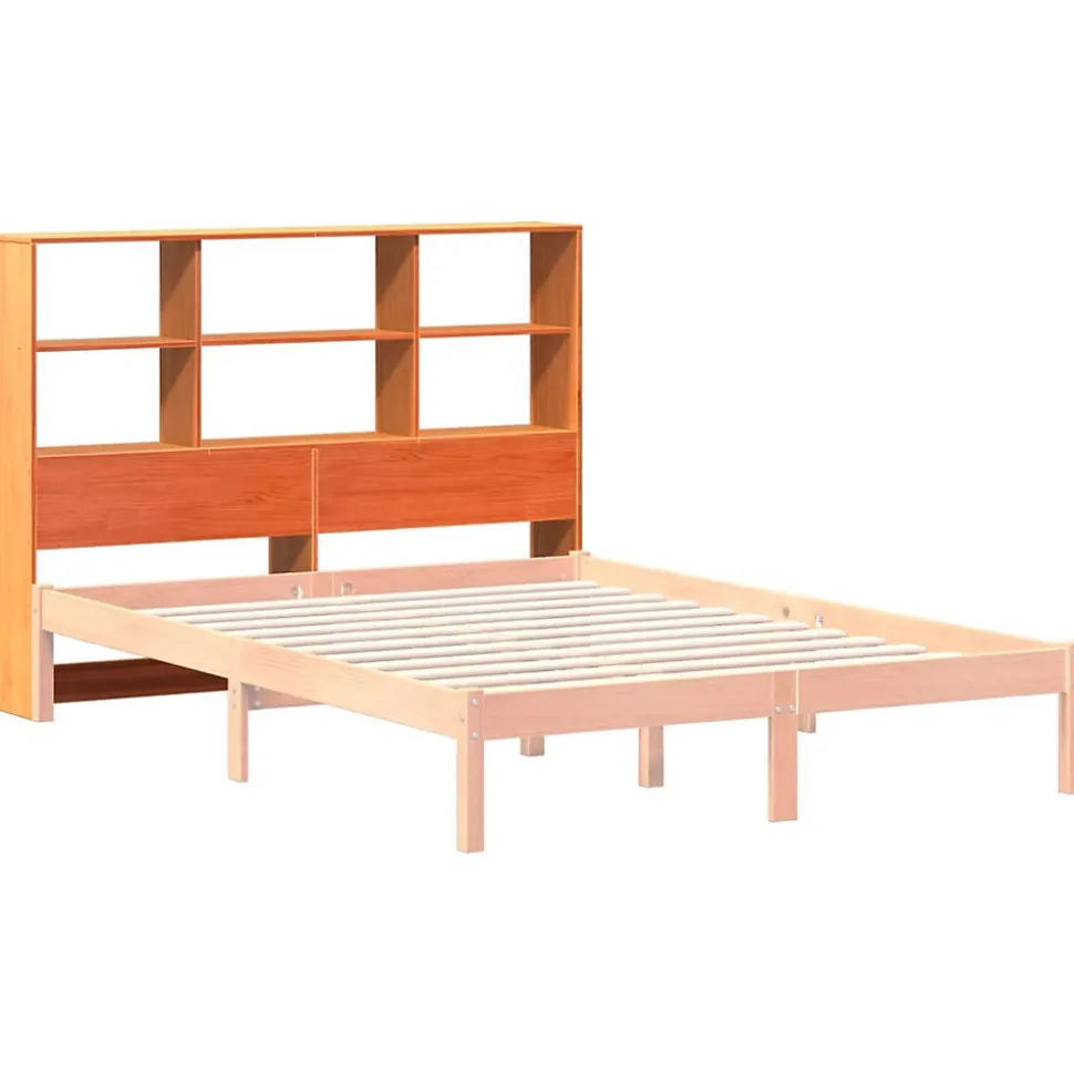 Tête de lit avec rangement cire marron 160cm bois massif de pin vidaXL