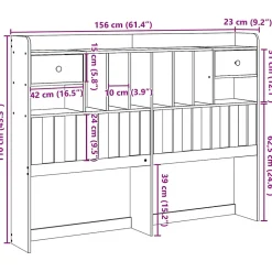Tête de lit avec rangement blanc 150 cm bois massif de pin vidaXL