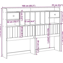 Tête de lit avec rangement blanc 160 cm bois massif de pin vidaXL