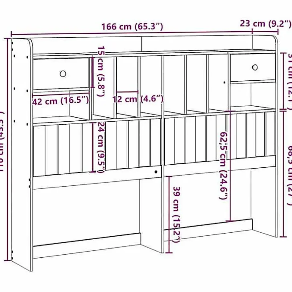 Tête de lit avec rangement blanc 160 cm bois massif de pin vidaXL