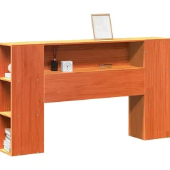 Tête de lit avec rangement cire marron 150cm bois massif de pin vidaXL