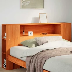 Tête de lit avec rangement cire marron 150cm bois massif de pin vidaXL