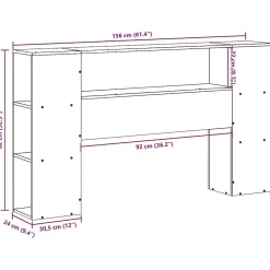 Tête de lit avec rangement cire marron 150cm bois massif de pin vidaXL
