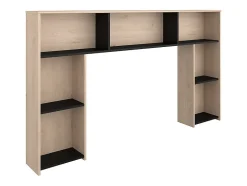 Tête de lit avec rangements 140 cm - Coloris : Naturel et noir - KINSELIA