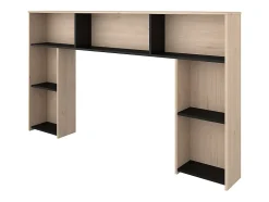 Tête de lit avec rangements 140 cm - Coloris : Naturel et noir - KINSELIA