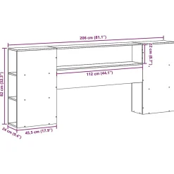 Tête de lit avec rangement cire marron 200cm bois massif de pin vidaXL