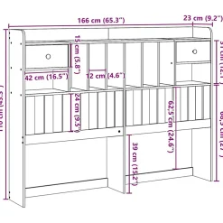 Tête de lit avec rangement 180 cm bois massif de pin vidaXL