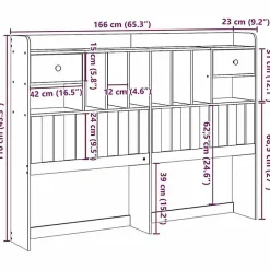 Tête de lit avec rangement 180 cm bois massif de pin vidaXL