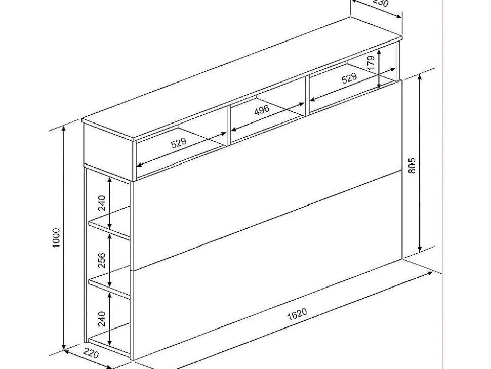 Tête de lit avec rangements NASTIA - 160 cm - Blanc et chêne