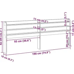 Tête de lit avec étagères 180 cm bois massif de pin vidaXL