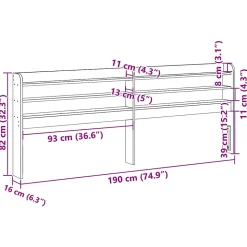 Tête de lit avec étagères 180 cm bois massif de pin vidaXL