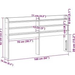 Tête de lit avec étagères 150 cm bois massif de pin vidaXL