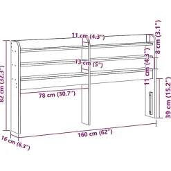 Tête de lit avec étagères 150 cm bois massif de pin vidaXL