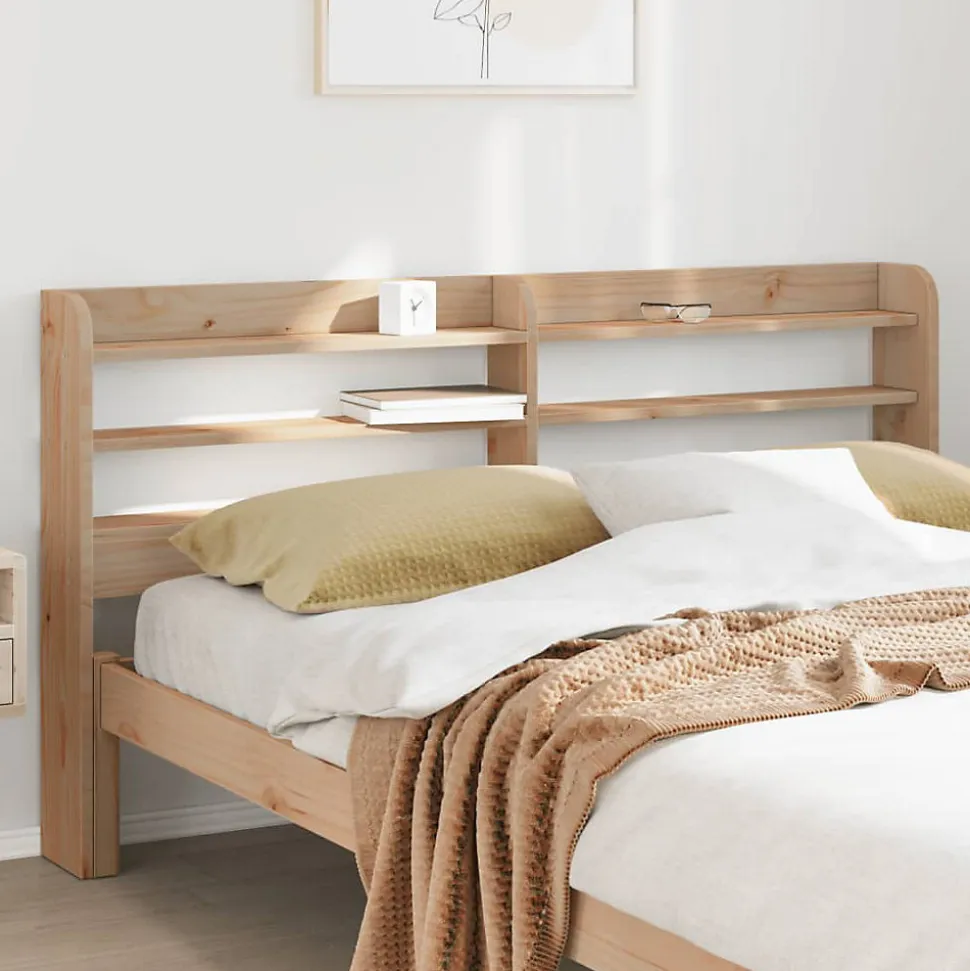 Tête de lit avec étagères 160 cm bois massif de pin vidaXL