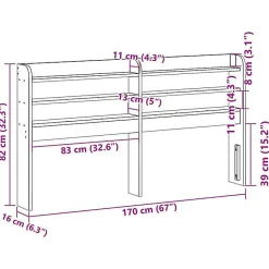 Tête de lit avec étagères blanc 160 cm bois massif de pin vidaXL