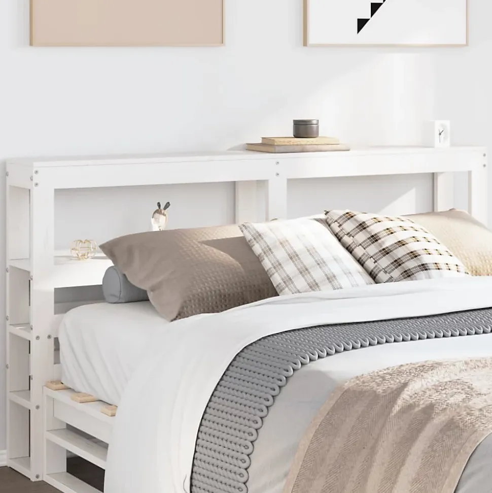 Tête de lit avec étagères blanc 160 cm bois massif de pin vidaXL