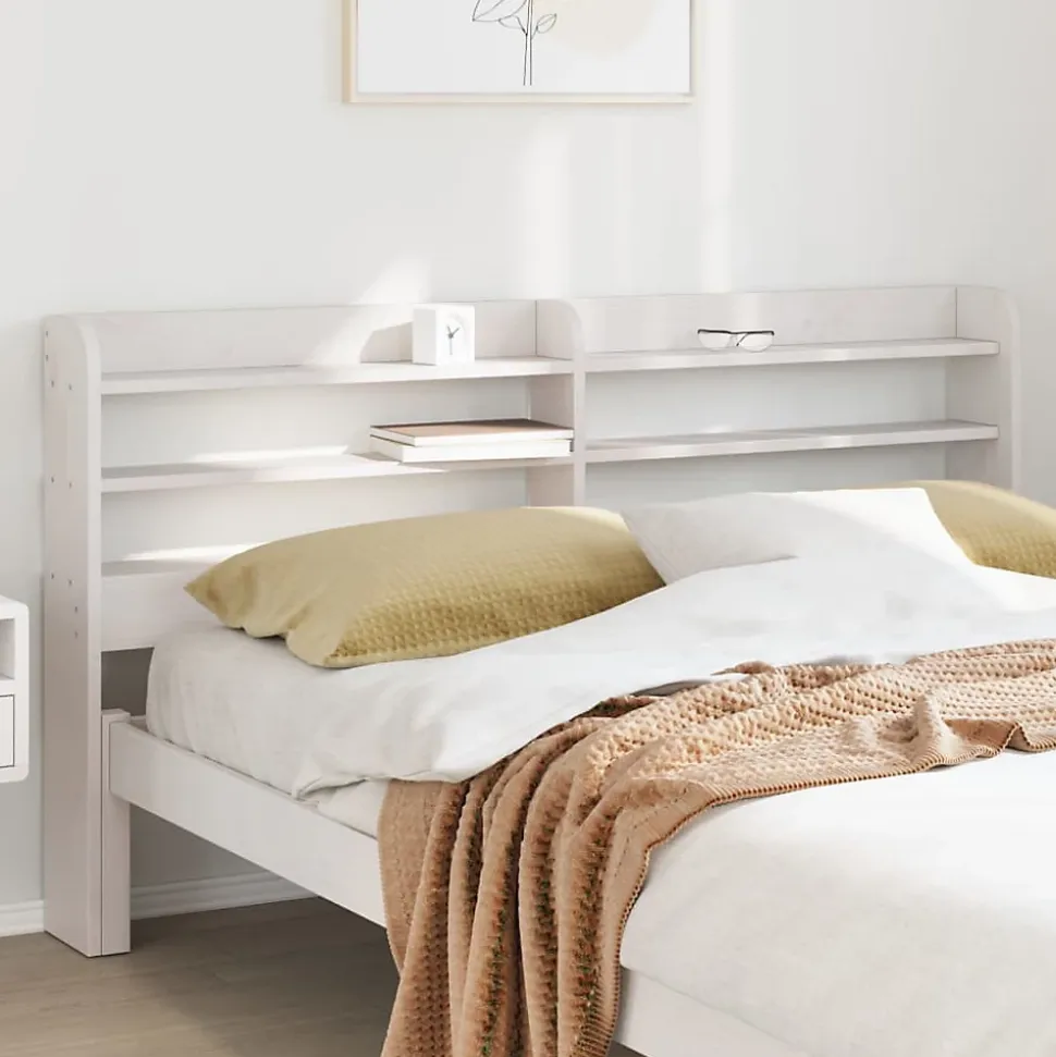 Tête de lit avec étagères blanc 140 cm bois massif de pin vidaXL