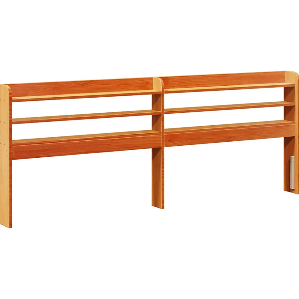 Tête de lit avec étagères marron cire 200 cm bois massif de pin vidaXL