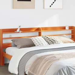 Tête de lit avec étagères marron cire 200 cm bois massif de pin vidaXL
