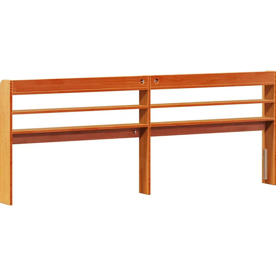 Tête de lit avec étagères marron cire 200 cm bois massif de pin vidaXL