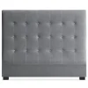 Tête de Lit Capitonnée en Velours "Amor" 160cm Argent