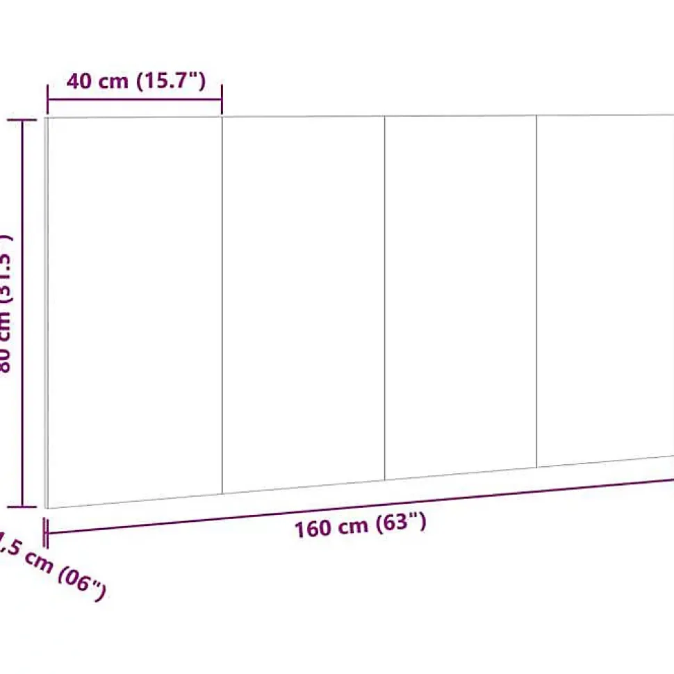 Tête de lit chêne artisanal 160x1,5x80 cm bois d'ingénierie vidaXL
