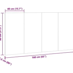 Tête de lit chêne artisanal 160x1,5x80 cm bois d'ingénierie vidaXL