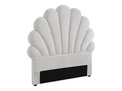 Tête de lit coquillage - 90 cm - Velours - Blanc - MOANA
