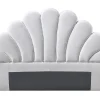 Tête de lit coquillage - 140 cm - Velours - Blanc - MOANA