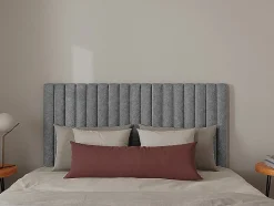 Tête de lit coutures verticales - 170 cm - Tissu - Gris- SARAH