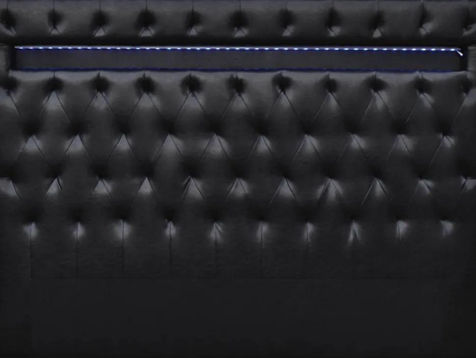 Tête de lit "Déco" LED - 149 cm - Noir