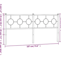 Tête de lit de remplacement métal blanc 180 cm vidaXL