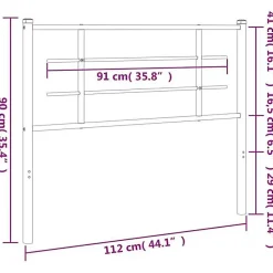 Tête de lit de remplacement métal noir 107 cm vidaXL