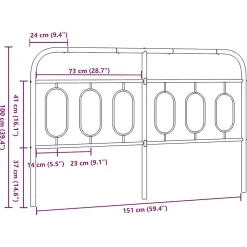 Tête de lit de remplacement métal noir 150 cm vidaXL
