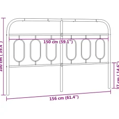 Tête de lit de remplacement métal noir 150 cm vidaXL
