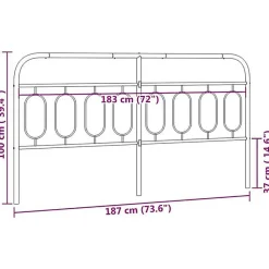 Tête de lit de remplacement métal noir 183 cm vidaXL