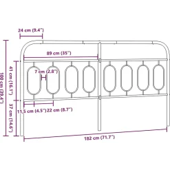 Tête de lit de remplacement métal noir 183 cm vidaXL