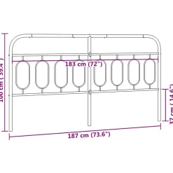 Tête de lit de remplacement métal noir 183 cm vidaXL