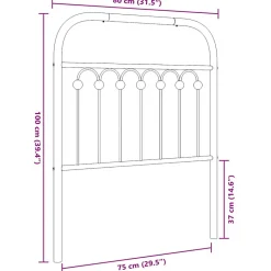 Tête de lit de remplacement métal blanc 75 cm vidaXL