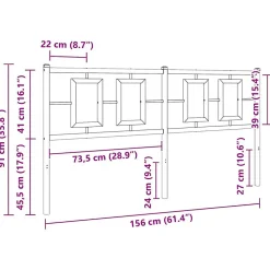 Tête de lit de remplacement métal blanc 150 cm vidaXL