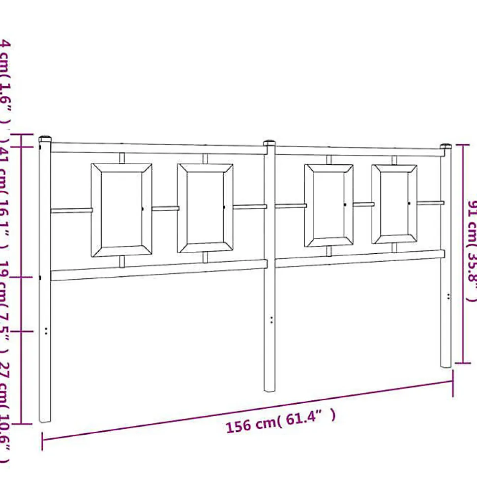 Tête de lit de remplacement métal blanc 150 cm vidaXL