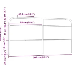 Tête de lit de remplacement chêne fumé 200 cm acier et bois d'ingénierie vidaXL