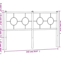Tête de lit de remplacement métal blanc 135 cm vidaXL