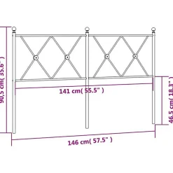 Tête de lit de remplacement métal blanc 140 cm vidaXL