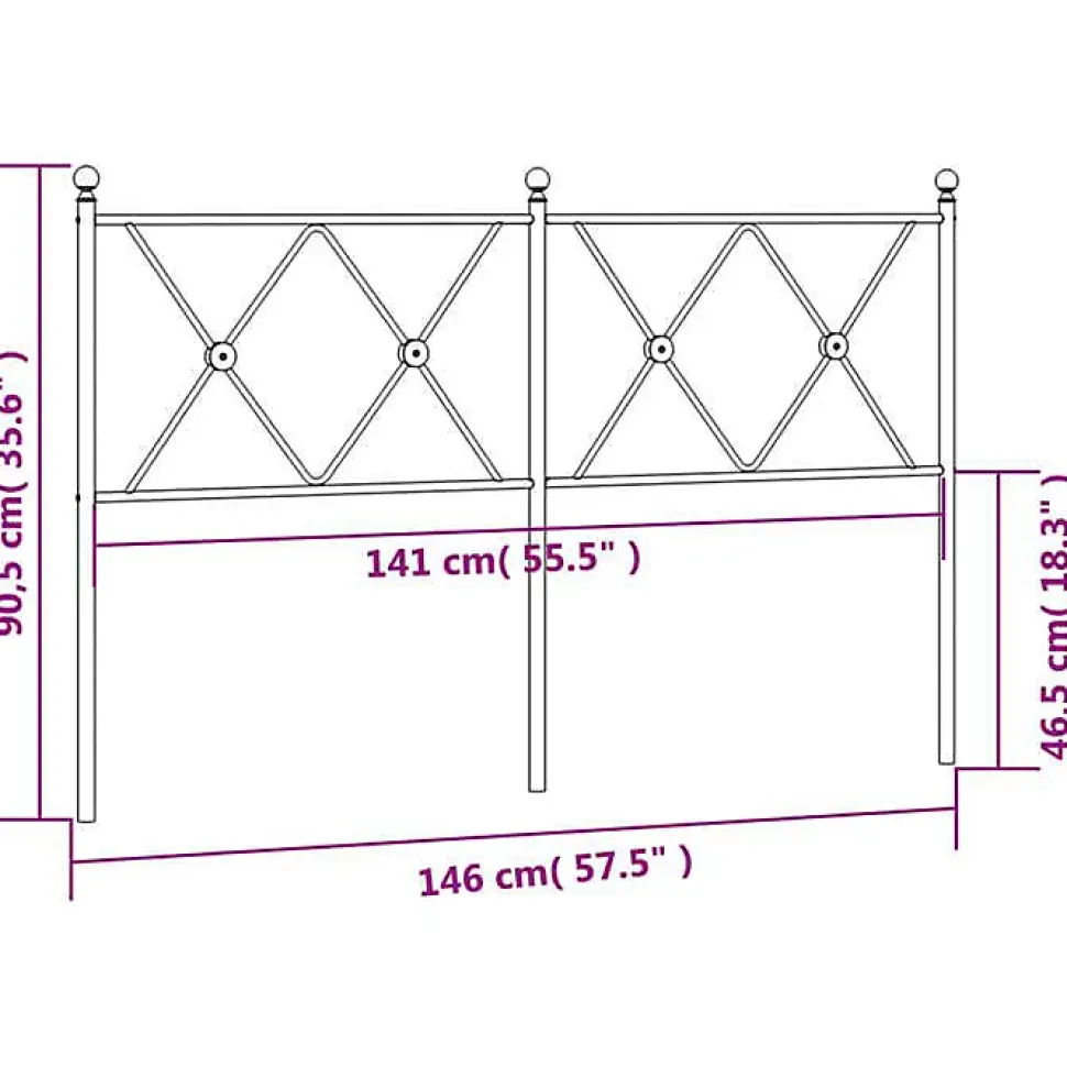 Tête de lit de remplacement métal blanc 140 cm vidaXL