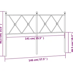 Tête de lit de remplacement métal blanc 140 cm vidaXL
