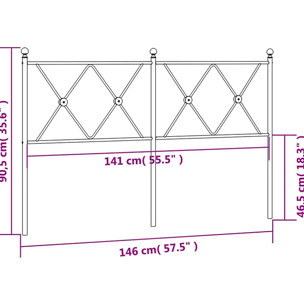 Tête de lit de remplacement métal blanc 140 cm vidaXL