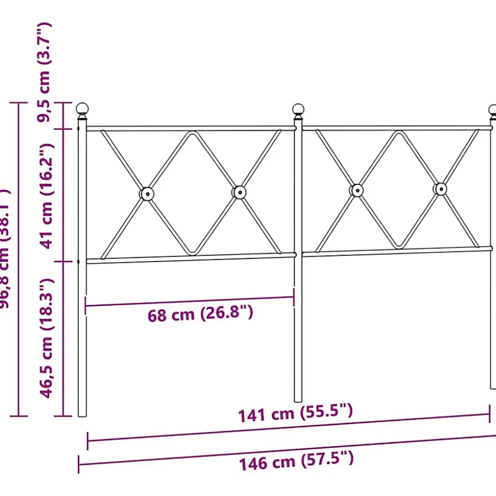 Tête de lit de remplacement métal blanc 140 cm vidaXL