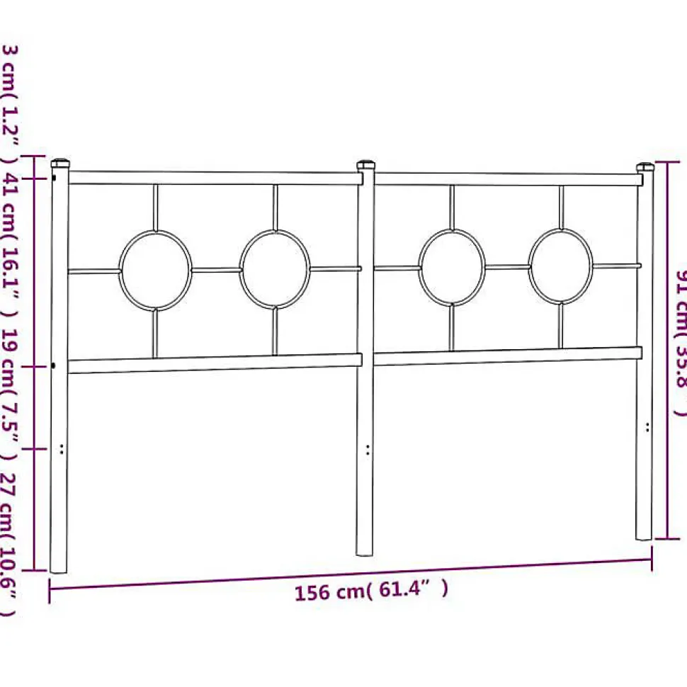 Tête de lit de remplacement métal noir 150 cm vidaXL