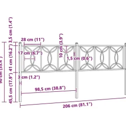 Tête de lit de remplacement métal blanc 200 cm vidaXL